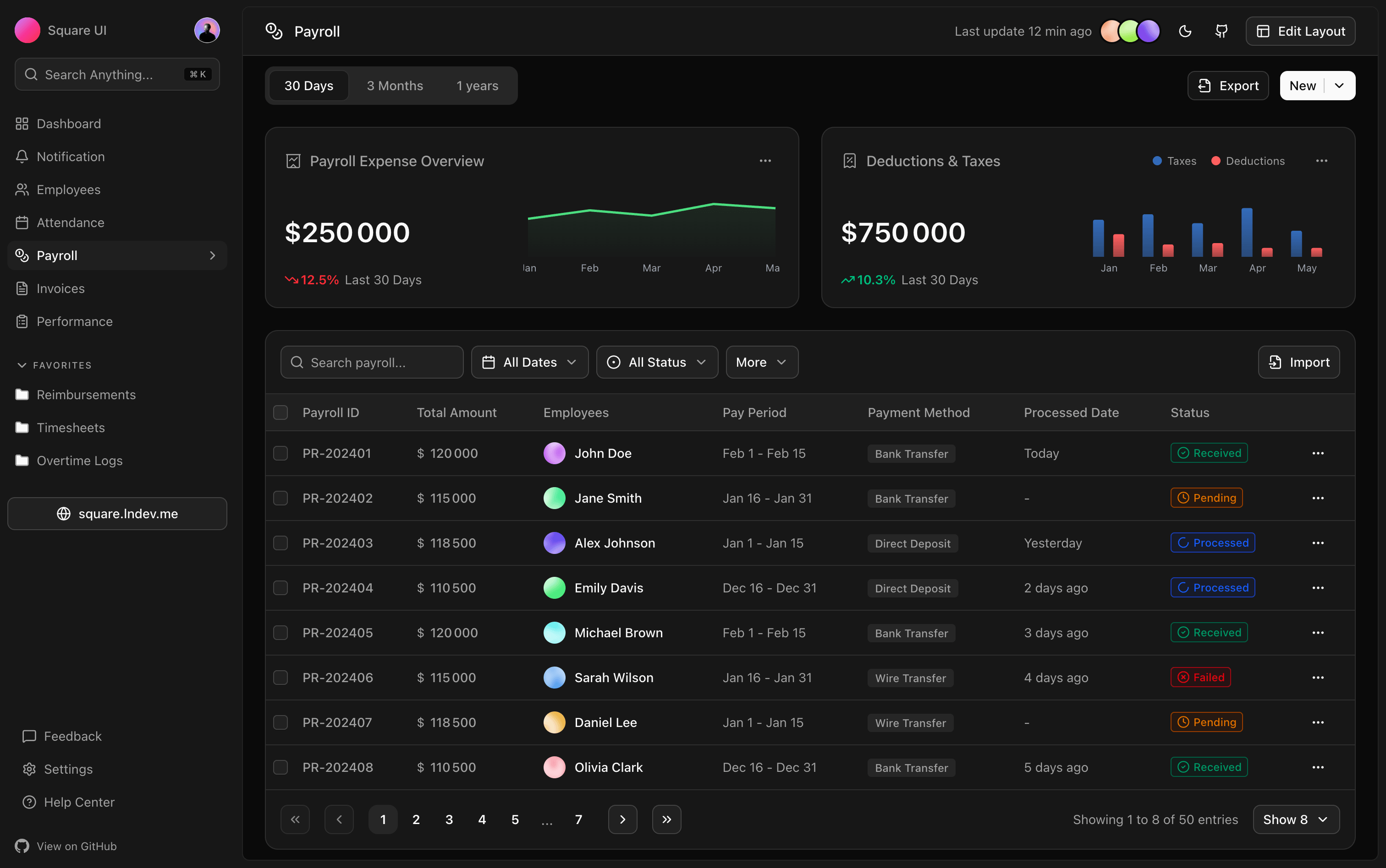 Square Ui Pattern Square UI — Open-source shadcn/ui layouts and templates